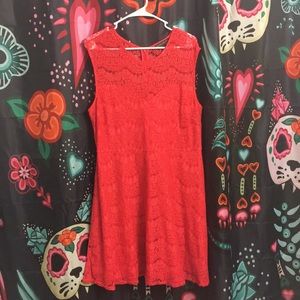 Forever 21 Pink Lace Illusion Dress Sz 1x